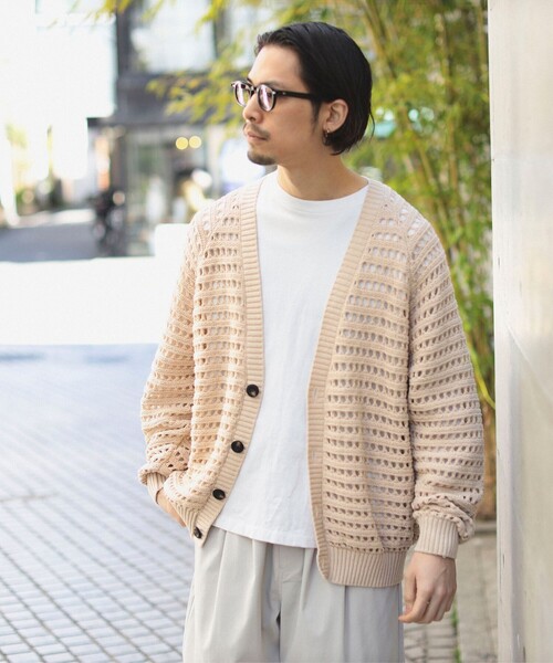 B:MING by BEAMS(ビーミングバイビームス)の「メッシュ V ガーディガン(カーディガン/ボレロ・メンズ・ブラック/ホワイト系その他5/イエロー系その他5・X-LARGE/LARGE/MEDIUM/SMALL)」の6枚目の写真