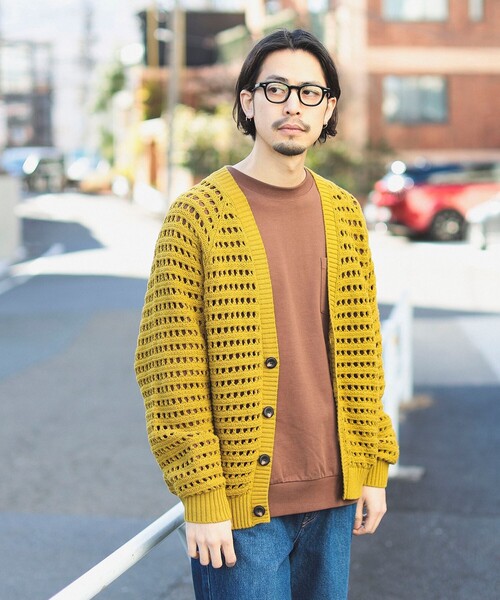 B:MING by BEAMS(ビーミングバイビームス)の「メッシュ V ガーディガン(カーディガン/ボレロ・メンズ・ブラック/ホワイト系その他5/イエロー系その他5・X-LARGE/LARGE/MEDIUM/SMALL)」の9枚目の写真