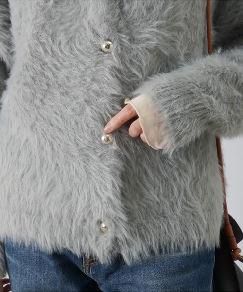 LUCA/LADY LUCK LUCA（ルカ/レディラックルカ）の「LC/LLL フェザーニットカーディガン（カーディガン/ボレロ・レディース・ピンク/ブラック/グレー/ライトベージュ・FREE）」の13枚目の写真