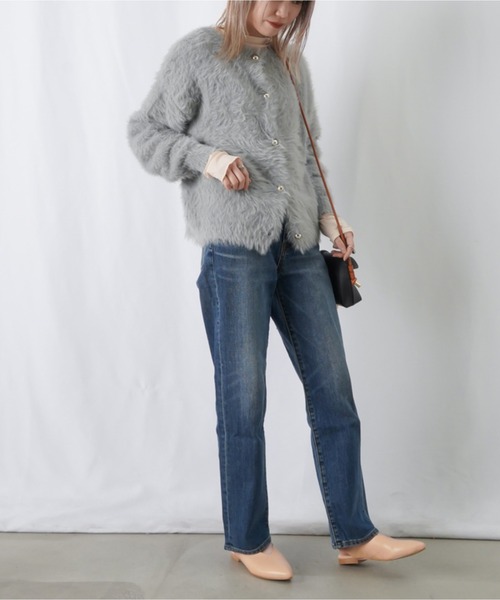 ルネ♡ボレロカーディガン ざっくりと羽織れる。長袖ニットセーターカーディガン（カーディガン