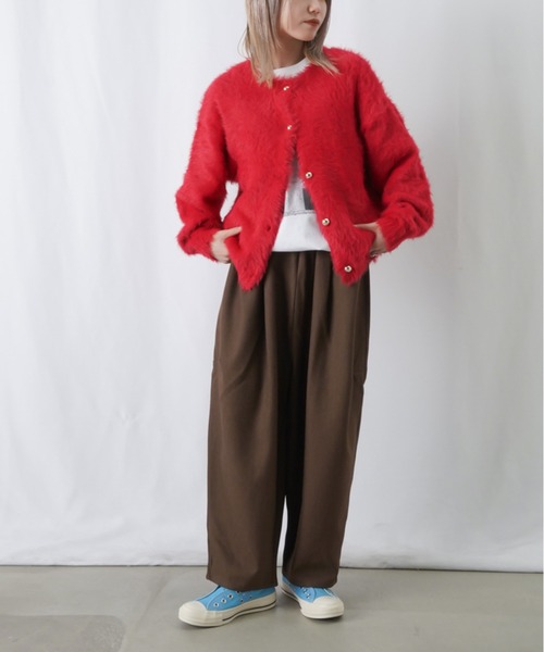 LUCA/LADY LUCK LUCA（ルカ/レディラックルカ）の「LC/LLL フェザーニットカーディガン（カーディガン/ボレロ・レディース・ピンク/ブラック/グレー/ライトベージュ・FREE）」の6枚目の写真