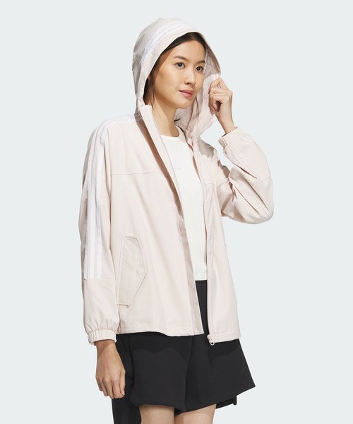 adidas（アディダス）の「シーズナル スポーツウェア ルーズフィット デニムルック クロスジャケット / アディダス adidas（マウンテンパーカー・レディース・ブラック/ピンク系その他/ネイビー・XX-LARGE/MEDIUM/SMALL/LARGE/X-LARGE）」の10枚目の写真