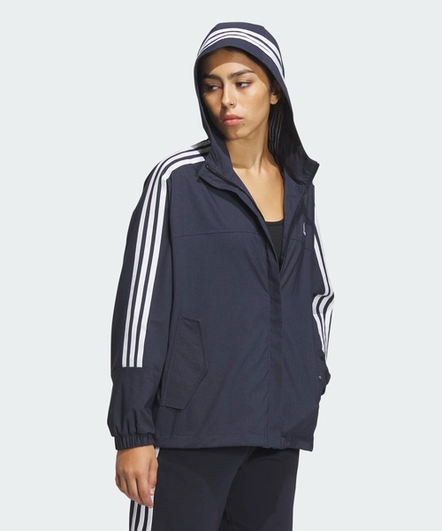 adidas（アディダス）の「シーズナル スポーツウェア ルーズフィット デニムルック クロスジャケット / アディダス adidas（マウンテンパーカー・レディース・ブラック/ピンク系その他/ネイビー・XX-LARGE/MEDIUM/SMALL/LARGE/X-LARGE）」の17枚目の写真