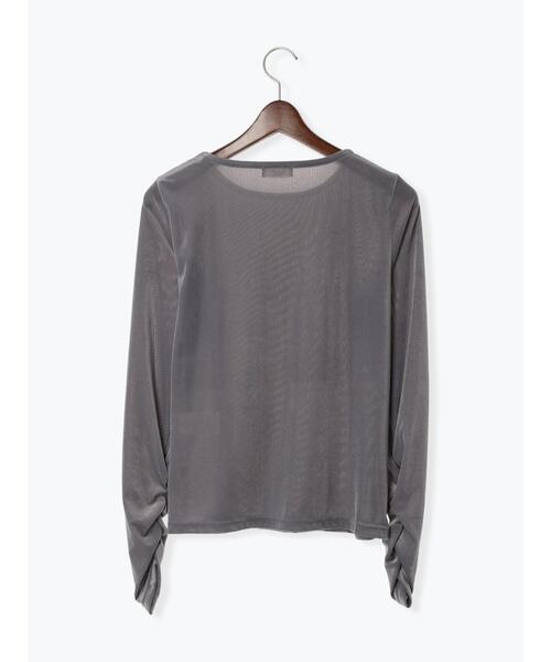 Te chichi TERRASSE(テチチテラス)の「袖口ギャザーベロアトップス(Tシャツ/カットソー・レディース・ブラック/オフホワイト/グレー・F)」の20枚目の写真