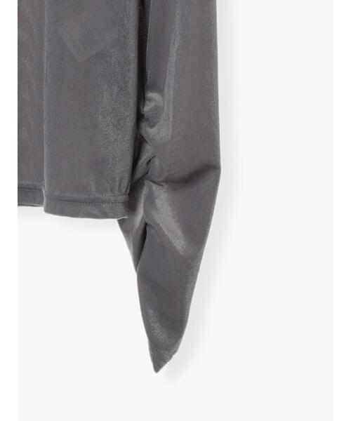 Te chichi TERRASSE(テチチテラス)の「袖口ギャザーベロアトップス(Tシャツ/カットソー・レディース・ブラック/オフホワイト/グレー・F)」の22枚目の写真