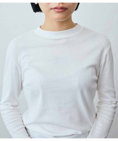 MEDE19F（メデジュウキュウ）の「ＭＥＤＥ１９Ｆ　エアリーな風合いの吸湿発熱コットンクルーネックトップス（Tシャツ/カットソー・レディース・ブラック/チャコールグレー/オフホワイト・X-LARGE/XX-LARGE/LARGE/MEDIUM）」の9枚目の写真