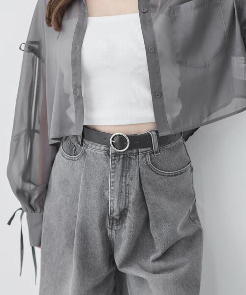 INGNI(イング)の「リングバックルベルト/C(ベルト・レディース・ブラック/ブラック系その他/ダークブラウン・ONE SIZE)」の2枚目の写真