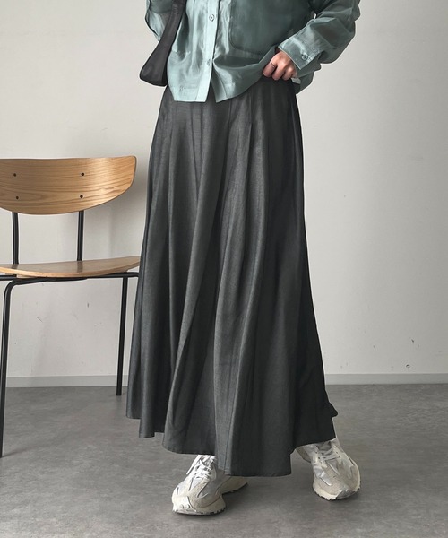 un dix cors（アンディコール）の「リヨセルタックフレアスカート（スカート・レディース・グリーン/チャコールグレー/インディゴブルー・FREE）」の16枚目の写真
