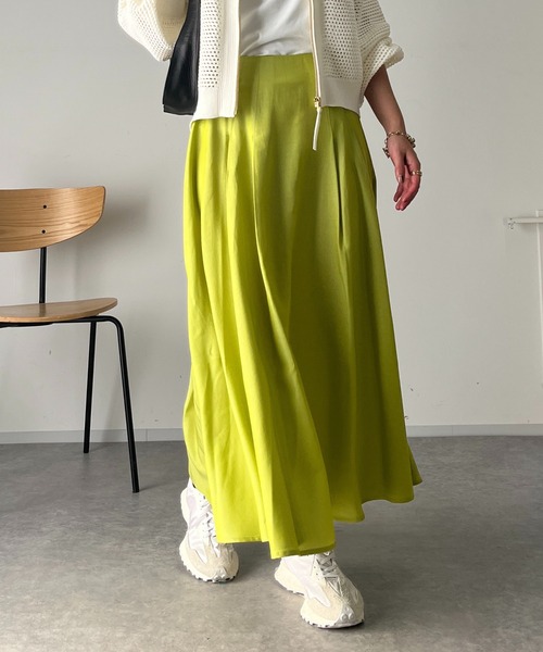 un dix cors（アンディコール）の「リヨセルタックフレアスカート（スカート・レディース・グリーン/チャコールグレー/インディゴブルー・FREE）」の10枚目の写真