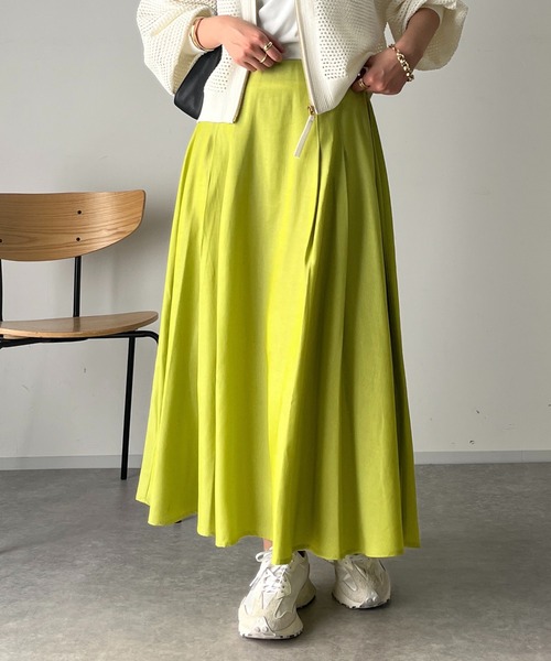 un dix cors（アンディコール）の「リヨセルタックフレアスカート（スカート・レディース・グリーン/チャコールグレー/インディゴブルー・FREE）」の5枚目の写真