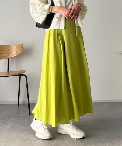 un dix cors（アンディコール）の「リヨセルタックフレアスカート（スカート・レディース・グリーン/チャコールグレー/インディゴブルー・FREE）」の6枚目の写真