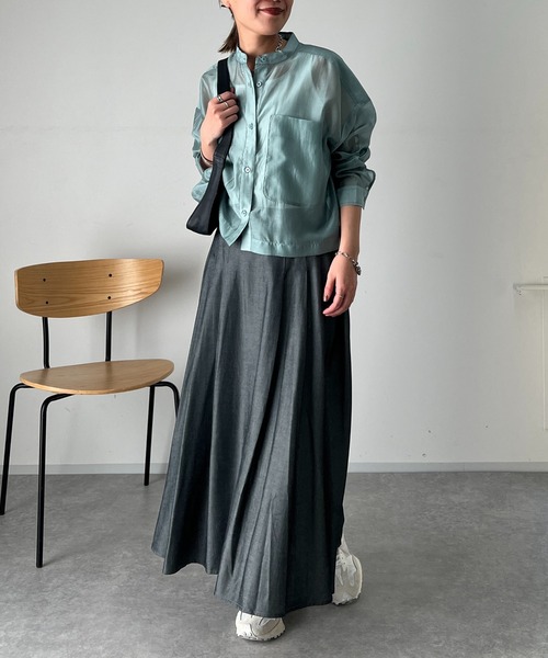 un dix cors（アンディコール）の「リヨセルタックフレアスカート（スカート・レディース・グリーン/チャコールグレー/インディゴブルー・FREE）」の22枚目の写真