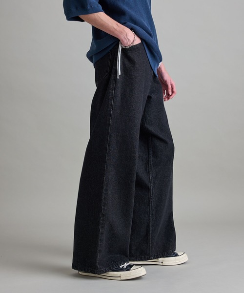 JUNRED（ジュンレッド）の「【 追加生産 】ヴィンテージデニムフラットストレートパンツ（デニムパンツ・メンズ・ブラック/ネイビー・S/M/L）」の2枚目の写真