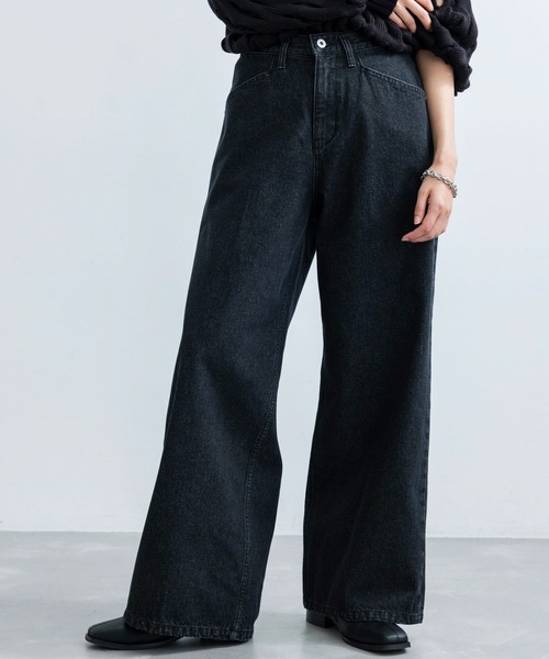 JUNRED（ジュンレッド）の「【 追加生産 】ヴィンテージデニムフラットストレートパンツ（デニムパンツ・メンズ・ブラック/ネイビー・S/M/L）」の3枚目の写真