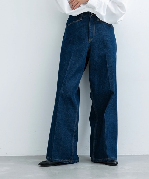 JUNRED（ジュンレッド）の「【 追加生産 】ヴィンテージデニムフラットストレートパンツ（デニムパンツ・メンズ・ブラック/ネイビー・S/M/L）」の4枚目の写真