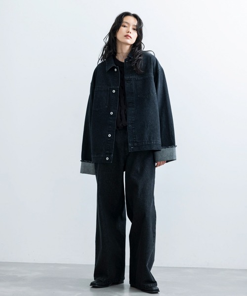 JUNRED（ジュンレッド）の「【 追加生産 】ヴィンテージデニムフラットストレートパンツ（デニムパンツ・メンズ・ブラック/ネイビー・S/M/L）」の8枚目の写真