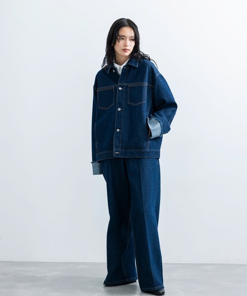 JUNRED（ジュンレッド）の「【 追加生産 】ヴィンテージデニムフラットストレートパンツ（デニムパンツ・メンズ・ブラック/ネイビー・S/M/L）」の9枚目の写真