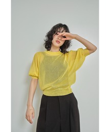 【Abor】Glitter Sheer Volume Sleeve Pullover/ラメシアーボリュームスリーブプルオーバー