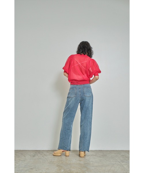 Abor（アボア）の「【Abor】Glitter Sheer Volume Sleeve Pullover/ラメシアーボリュームスリーブプルオーバー（ニット/セーター・レディース・イエロー/レッド/グレー・FREE）」の5枚目の写真