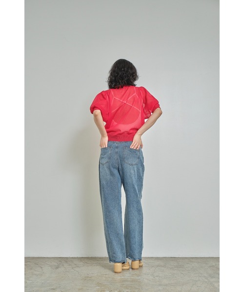 Abor（アボア）の「【Abor】Glitter Sheer Volume Sleeve Pullover/ラメシアーボリュームスリーブプルオーバー（ニット/セーター・レディース・イエロー/レッド/グレー・FREE）」の6枚目の写真