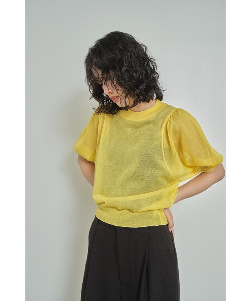 Abor（アボア）の「【Abor】Glitter Sheer Volume Sleeve Pullover/ラメシアーボリュームスリーブプルオーバー（ニット/セーター・レディース・イエロー/レッド/グレー・FREE）」の10枚目の写真