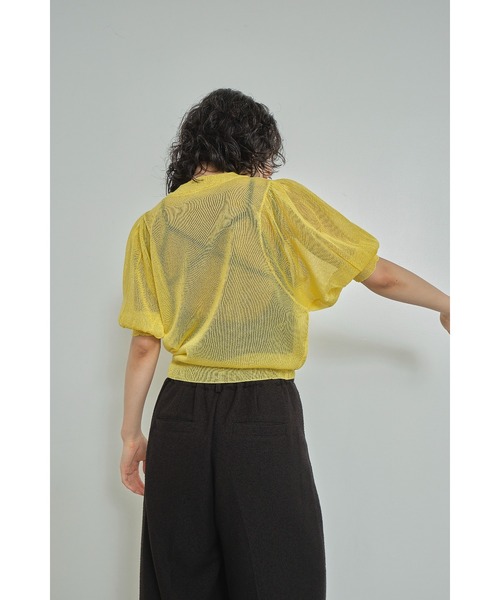 Abor（アボア）の「【Abor】Glitter Sheer Volume Sleeve Pullover/ラメシアーボリュームスリーブプルオーバー（ニット/セーター・レディース・イエロー/レッド/グレー・FREE）」の13枚目の写真