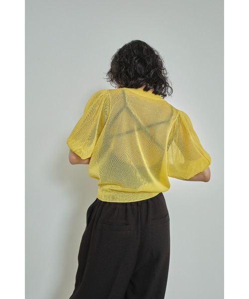 Abor（アボア）の「【Abor】Glitter Sheer Volume Sleeve Pullover/ラメシアーボリュームスリーブプルオーバー（ニット/セーター・レディース・イエロー/レッド/グレー・FREE）」の14枚目の写真