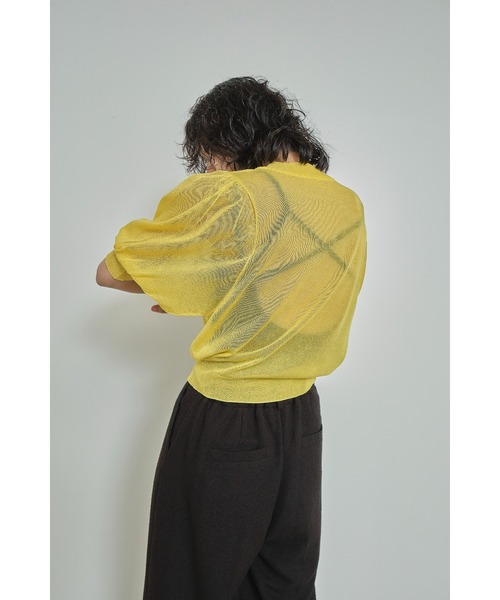 Abor（アボア）の「【Abor】Glitter Sheer Volume Sleeve Pullover/ラメシアーボリュームスリーブプルオーバー（ニット/セーター・レディース・イエロー/レッド/グレー・FREE）」の15枚目の写真