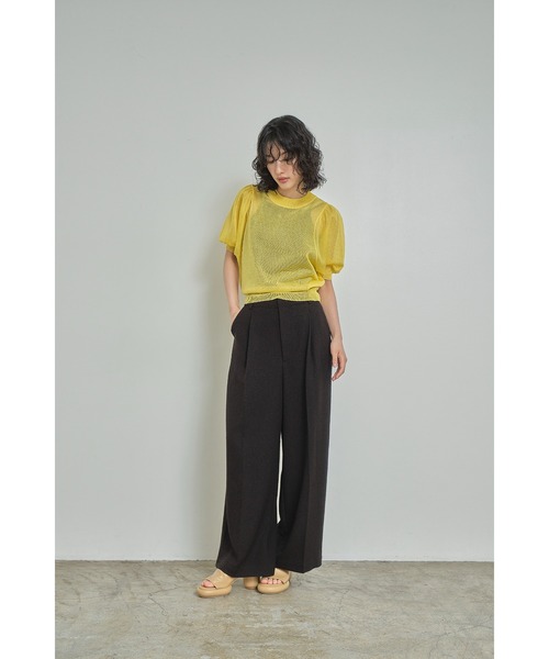 Abor（アボア）の「【Abor】Glitter Sheer Volume Sleeve Pullover/ラメシアーボリュームスリーブプルオーバー（ニット/セーター・レディース・イエロー/レッド/グレー・FREE）」の16枚目の写真