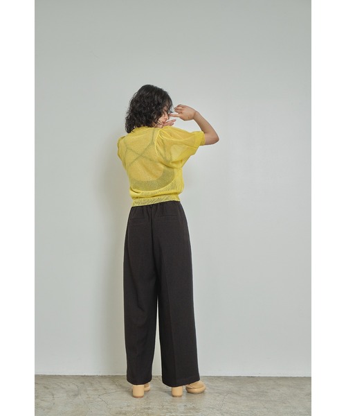 Abor（アボア）の「【Abor】Glitter Sheer Volume Sleeve Pullover/ラメシアーボリュームスリーブプルオーバー（ニット/セーター・レディース・イエロー/レッド/グレー・FREE）」の18枚目の写真