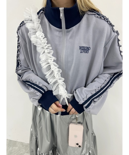 WC(ダブル シー)の「チュールフリルスマホショルダー(スマホグッズ・レディース・グレー/ブラック/ホワイト/レッド/ピンク・FREE)」の1枚目の写真