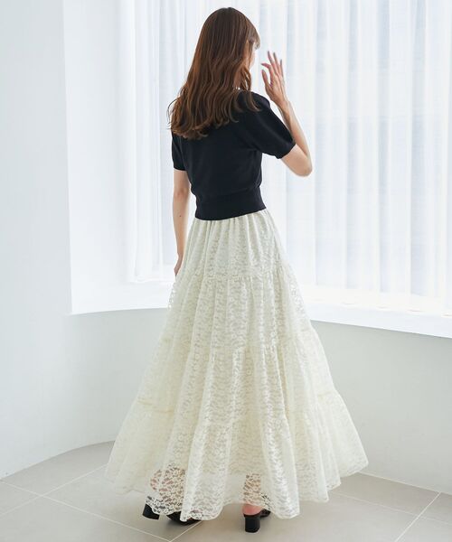 MAJESTIC LEGON（マジェスティックレゴン）の「シアーボリュームティアードスカート（スカート・レディース・アイボリー/ブラック/ライトグレー/ホワイト系その他2・X-SMALL/SMALL/MEDIUM）」の14枚目の写真