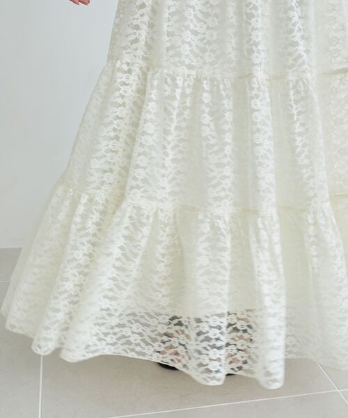 MAJESTIC LEGON（マジェスティックレゴン）の「シアーボリュームティアードスカート（スカート・レディース・アイボリー/ブラック/ライトグレー/ホワイト系その他2・X-SMALL/SMALL/MEDIUM）」の18枚目の写真