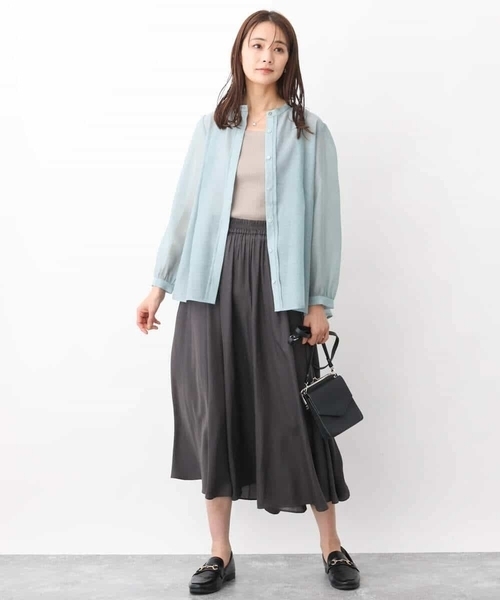 MK MICHEL KLEIN（エムケーミッシェルクラン）の「シアーシャツブラウス/洗える（シャツ/ブラウス・レディース・ホワイト/ベージュ系その他/ミント・38）」の13枚目の写真