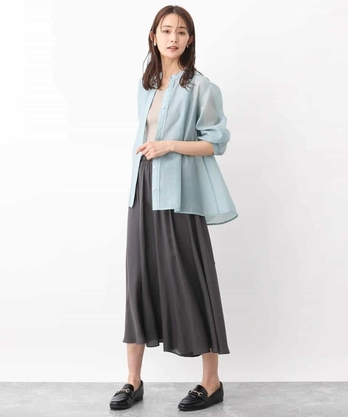 MK MICHEL KLEIN（エムケーミッシェルクラン）の「シアーシャツブラウス/洗える（シャツ/ブラウス・レディース・ホワイト/ベージュ系その他/ミント・38）」の15枚目の写真