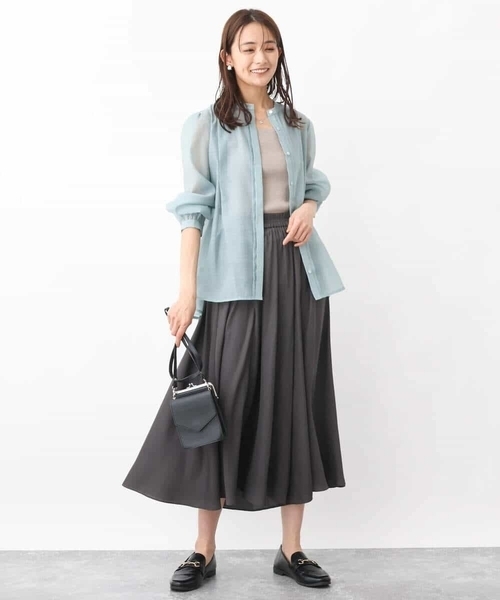 MK MICHEL KLEIN（エムケーミッシェルクラン）の「シアーシャツブラウス/洗える（シャツ/ブラウス・レディース・ホワイト/ベージュ系その他/ミント・38）」の16枚目の写真