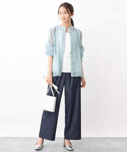 MK MICHEL KLEIN（エムケーミッシェルクラン）の「シアーシャツブラウス/洗える（シャツ/ブラウス・レディース・ホワイト/ベージュ系その他/ミント・38）」の17枚目の写真