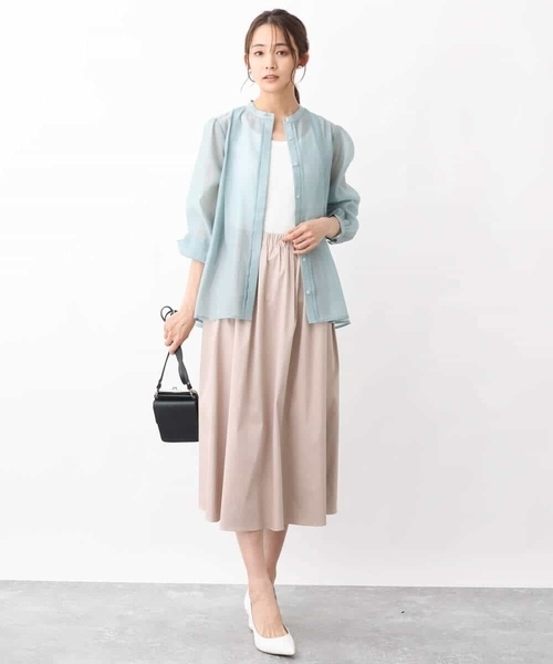 MK MICHEL KLEIN（エムケーミッシェルクラン）の「シアーシャツブラウス/洗える（シャツ/ブラウス・レディース・ホワイト/ベージュ系その他/ミント・38）」の21枚目の写真