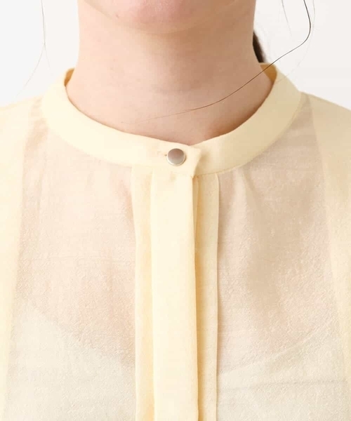 MK MICHEL KLEIN（エムケーミッシェルクラン）の「シアーシャツブラウス/洗える（シャツ/ブラウス・レディース・ホワイト/ベージュ系その他/ミント・38）」の4枚目の写真