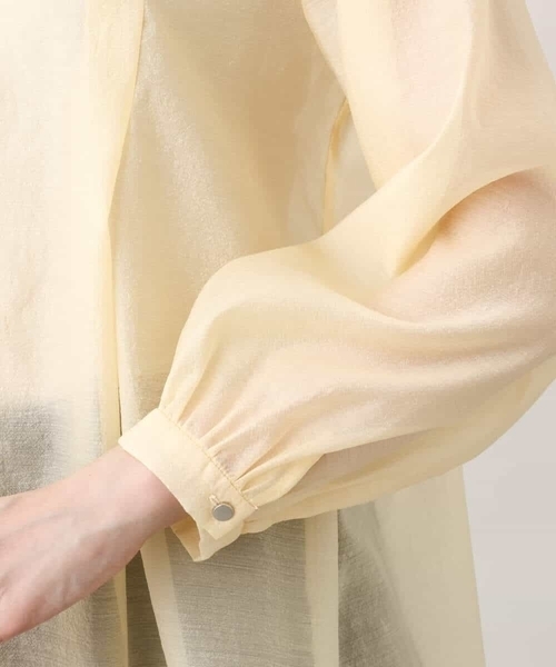 MK MICHEL KLEIN（エムケーミッシェルクラン）の「シアーシャツブラウス/洗える（シャツ/ブラウス・レディース・ホワイト/ベージュ系その他/ミント・38）」の6枚目の写真