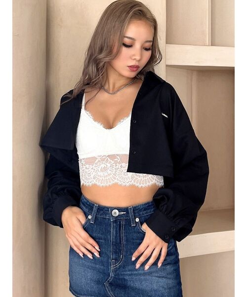 GYDA（ジェイダ）の「レースビスチェ（キャミソール・レディース・ブラック/オフホワイト・FREE）」の14枚目の写真