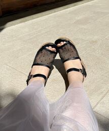 MAJESTIC LEGON | エンブロイダリーチュールサンダル(サンダル)