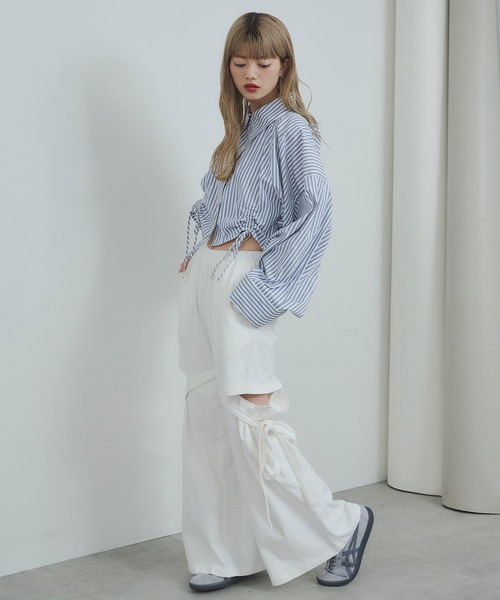 VIOLETTA(ヴィオレッタ)の「カッティングリボンスウェットパンツ(スウェットパンツ・レディース・ピンク/ホワイト/ブラック・S/M)」の16枚目の写真
