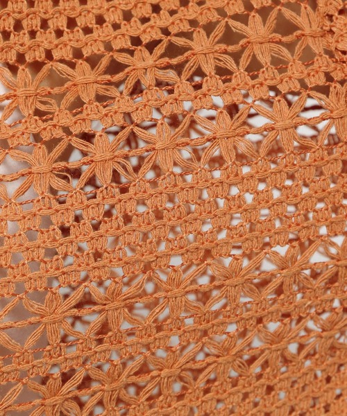 mysty woman（ミスティウーマン）の「【WEB限定】透かし編みリボンカーディガン  113918（カーディガン/ボレロ・レディース・ブラック/オフホワイト/オレンジ・FREE）」の9枚目の写真