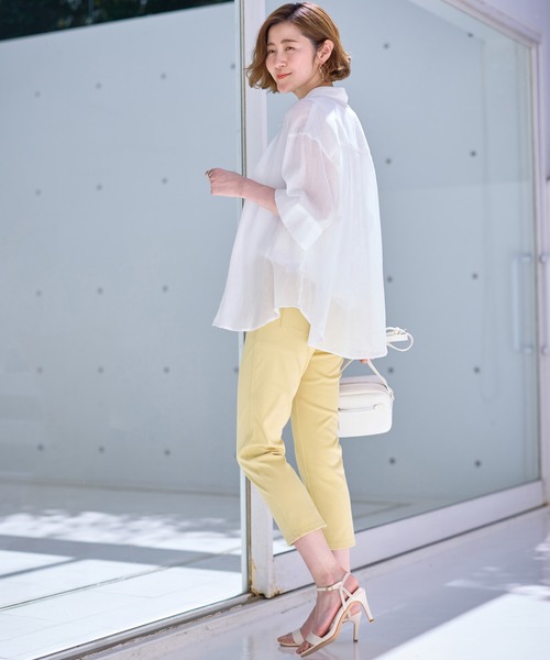 BELLUNA PLUS(ベルーナ)の「美ストレッチアンクル丈レギンスパンツ股下55cm(その他パンツ・レディース・ブラック/インディゴブルー/ケミカルウォッシュ/ライトグリーン系/パープル系/ライトイエロー/オフホワイト/ベージュ系/コーラル/ライトパープル/セージグリーン・X-LARGE/LARGE/MEDIUM/SMALL)」の19枚目の写真