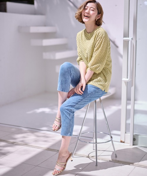 BELLUNA PLUS(ベルーナ)の「美ストレッチアンクル丈レギンスパンツ股下55cm(その他パンツ・レディース・ブラック/インディゴブルー/ケミカルウォッシュ/ライトグリーン系/パープル系/ライトイエロー/オフホワイト/ベージュ系/コーラル/ライトパープル/セージグリーン・X-LARGE/LARGE/MEDIUM/SMALL)」の21枚目の写真