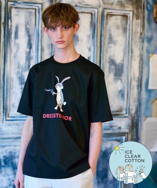DRESSTERIOR(ドレステリア)の「【接触冷感/抗菌防臭/消臭】ICE CLEAR COTTON ガンラビットTシャツ(Tシャツ/カットソー・メンズ・ホワイト/ブラック/ライトイエロー系/ブラウン系その他/サックスブルー/ブルー系その他・90/91/92/94)」の2枚目の写真
