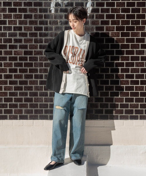 LOWRYS FARM（ローリーズファーム）の「ＢＩＧカレッジロゴ６Ｓ　107458（Tシャツ/カットソー・レディース・アイボリー/グレー/チャコールグレー・FREE）」の22枚目の写真