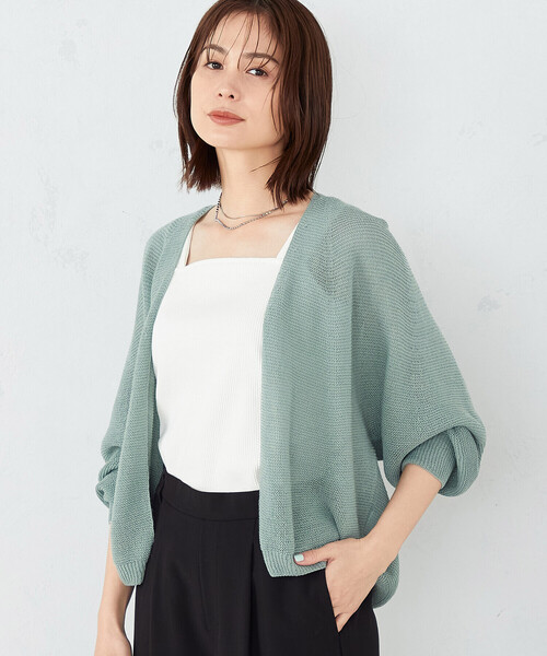 COMME CA ISM（コムサイズム）の「MADE IN JAPAN 和紙カーディガン（カーディガン/ボレロ・レディース・ライラック/ミント/ネイビー・FREE）」の2枚目の写真