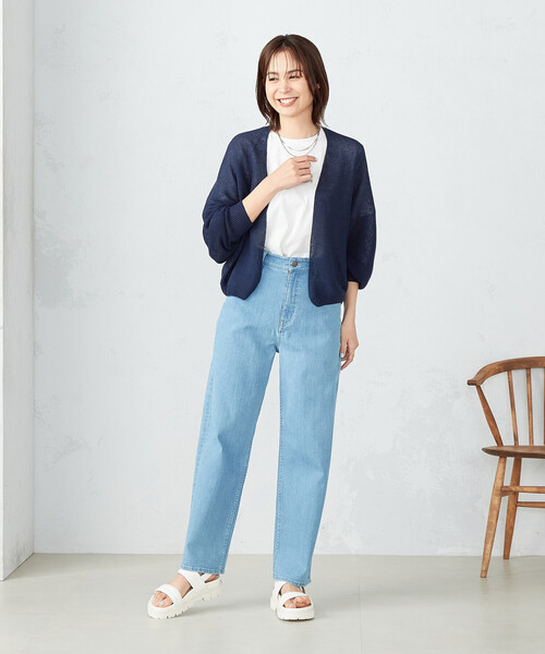 COMME CA ISM（コムサイズム）の「MADE IN JAPAN 和紙カーディガン（カーディガン/ボレロ・レディース・ライラック/ミント/ネイビー・FREE）」の6枚目の写真